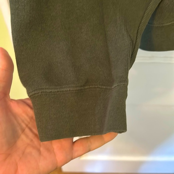 Orvis 1/4 Button Jersey Ribbed Sweatshirt in Olive Green, Size XXL, EUC - Picture 4 of 9